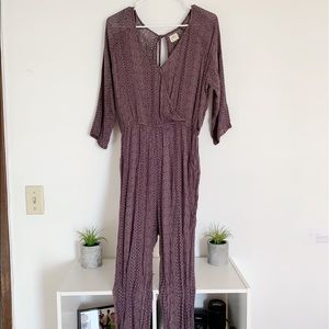 Purple Patterned Jumpsuit